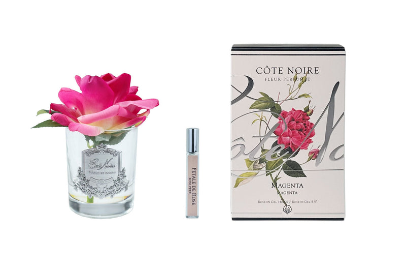 Cote Noire Perfumed Natural Touch Single Rose - Clear - Magenta - GMR07