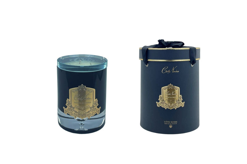 Cote Noire - Crystal Glass Lid Triple Wick Grand Candle 2.5kg - Charente Rose - LCG054