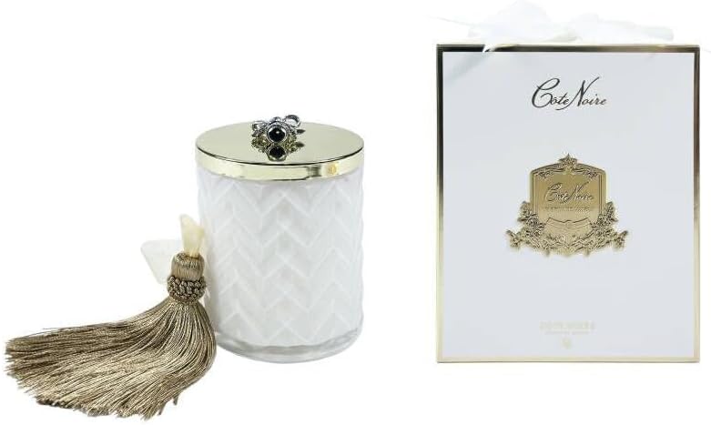 Cote Noire Herringbone Candle Burnt Orange & Coriander White HCG71