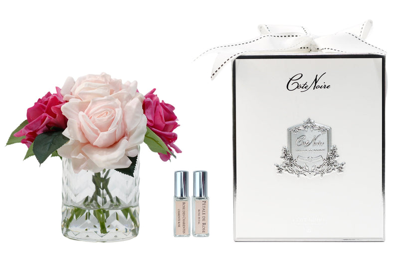 Cote Noire Herringbone Flower - French Roses Mixed Pink -NEW- LS27