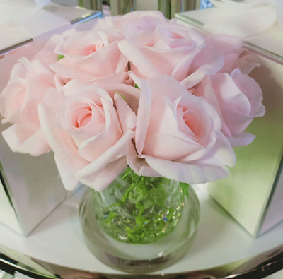 Cote Noire Herringbone Flower - Rose Buds - Clear - French Pink - HCF23