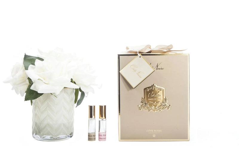 Cote Noire - Herringbone Flower Cream - Champagne Roses - HCF02 Cote Noire