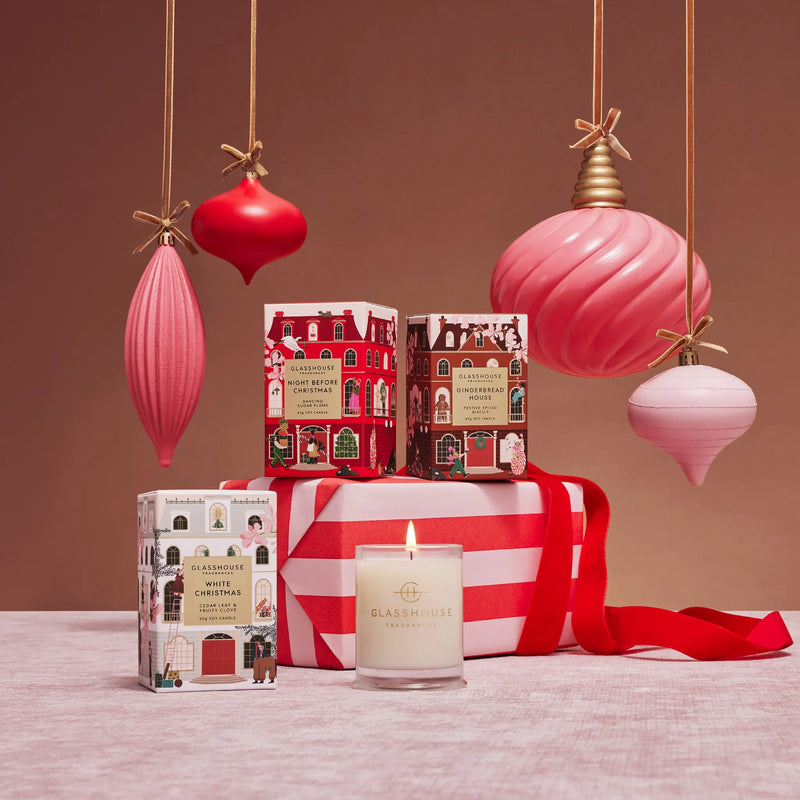 Glasshouse Fragrances 3x60g Candle Trio Christmas Glasshouse