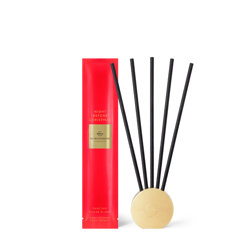 Glasshouse Fragrances 5 Replacement Scent Stems - Night Before Christmas Glasshouse