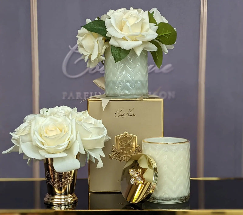 Cote Noire - Herringbone Flower Cream - Champagne Roses - HCF02 Cote Noire