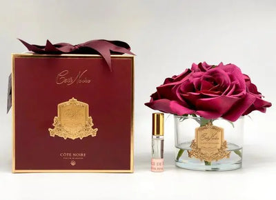 Cote Noire Perfumed Natural Touch 5 Roses - Clear - Carmine Red - Burgundy Box - Gmr90 Cote Noire