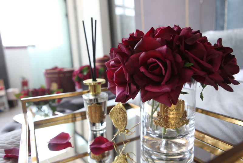 Cote Noire Luxury Grand Bouquet (Gold Badge - Carmine Red - Burgundy Box)